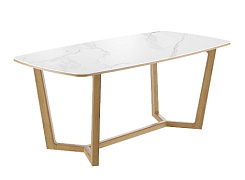 Стол Фрейм 1800*900*750 (мрамор белый / ноги дуб коньяк) Стол Фрейм 1800*900*750 (мрамор белый / ноги дуб коньяк)